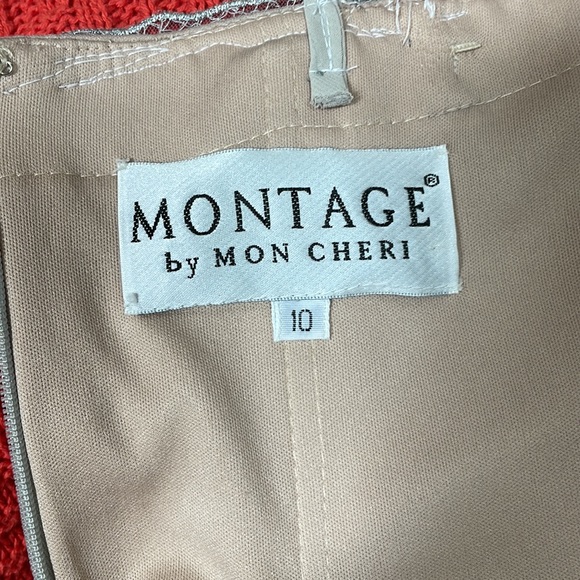 MONTAGE by Mon Cheri - Silver/Nude Embroidered Lace & Tulle Gown - Picture 10 of 16